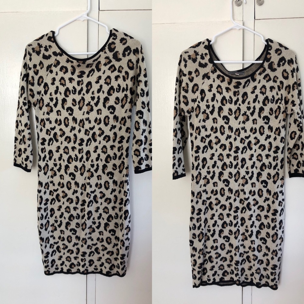 Knit Leopard Anthropologie Sweater Dress